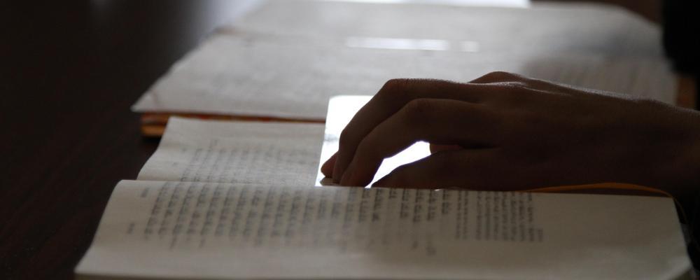 hand on bible