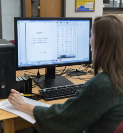 Hannah Sitting at Scanner