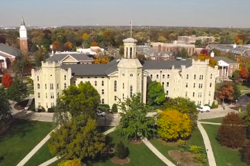 Wheaton College Blanchard Hall Aerial Shot 