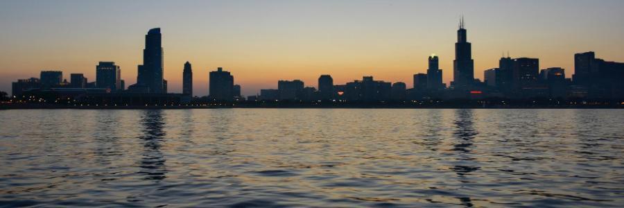 Chicago Skyline during Sun Set