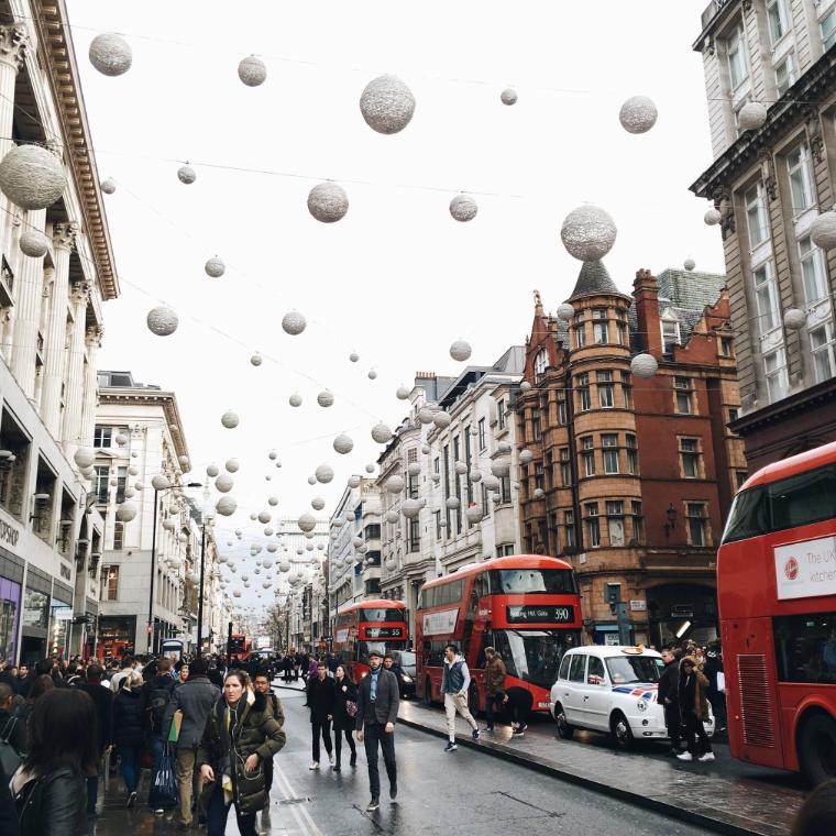 UK street with lanterns