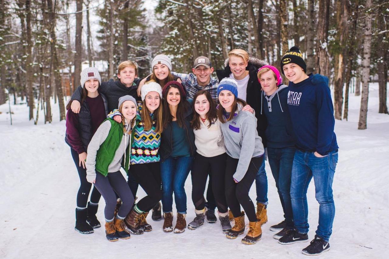 High School campers at ReGroup in HoneyRock in Three Lakes, WI