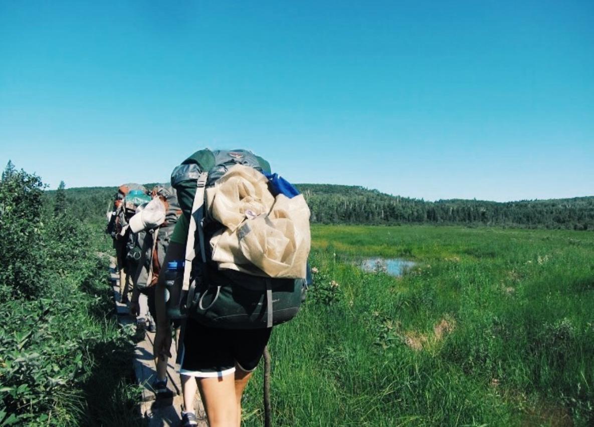 Wilderness passage girls group backpacking 