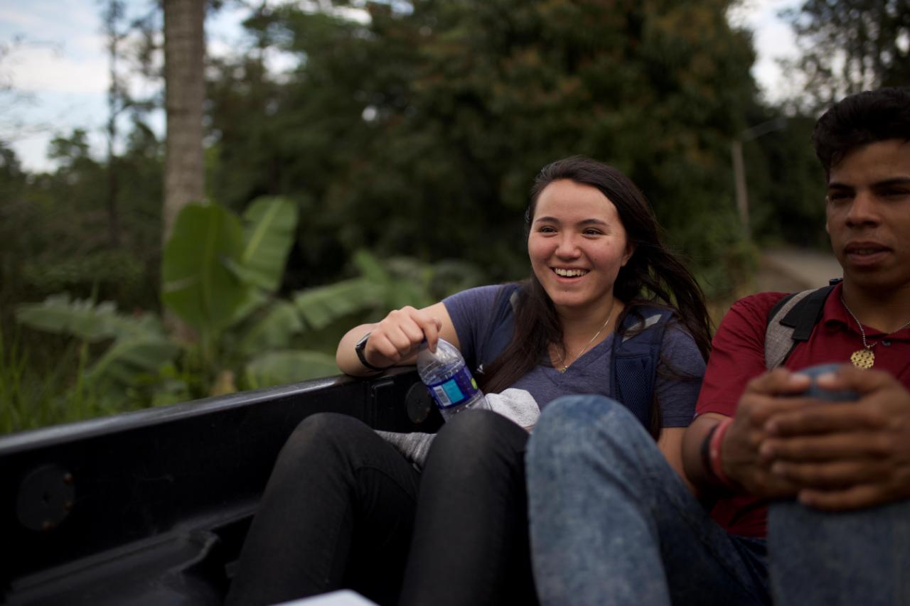 vanguard rides in truck with local in dominican republic