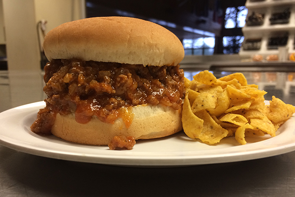 Sloppy joe sandwich at HoneyRock 