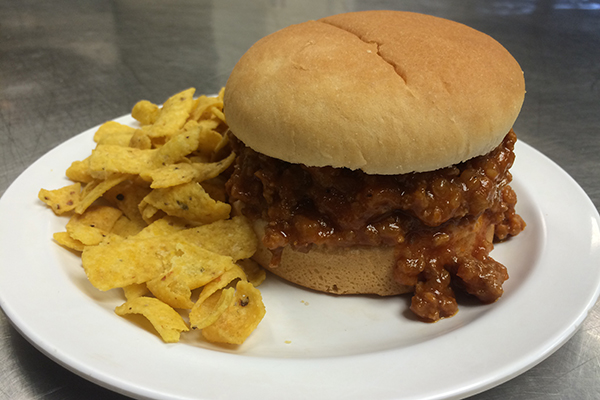 Sloppy joe sandwich at HoneyRock 