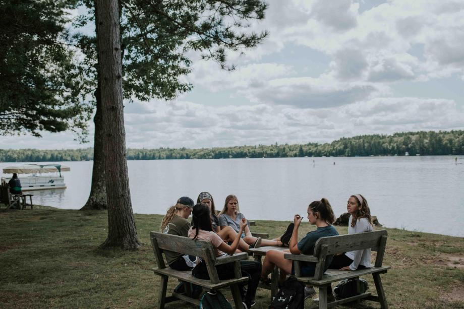 Small Group of Students Talking at HoneyRock