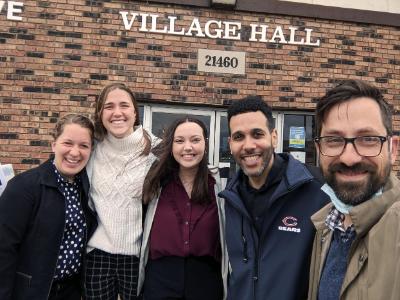 The Urban Outreach iLab Team outside Lynwood Village Hall