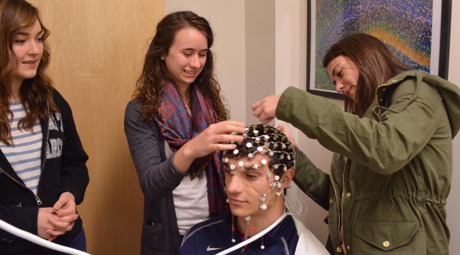 EEG Lab Neuroscience Students Wheaton College IL